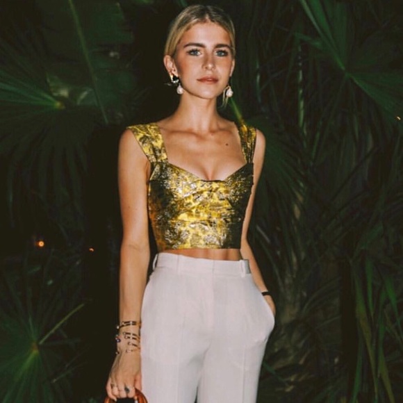 Prada Cropped Metallic Brocade Top - Picture 2 of 8